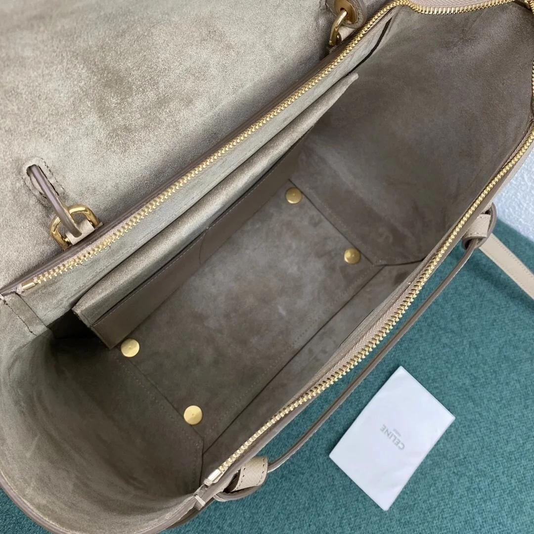Celine Belt Mini Bag In Light Taupe Grained Calfskin product view 3