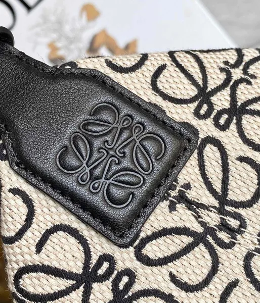 Loewe Cubi Medium Bag in White Anagram Jacquard product view 6