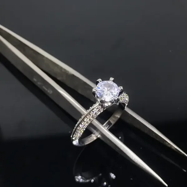 Tiffany & Co. Round Solitaire-Effect Ring Silver-Tone product photo