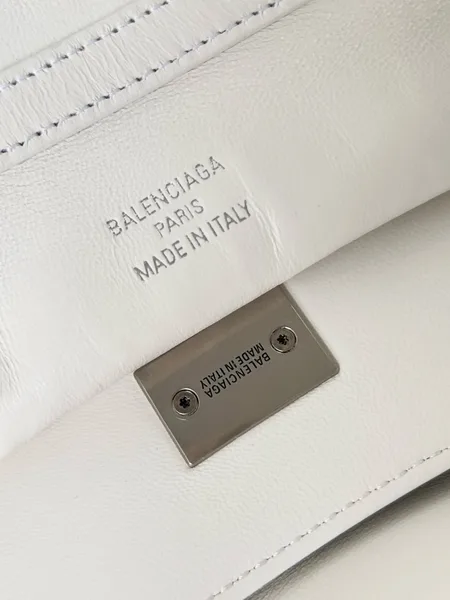 Balenciaga Rodeo Large Bag in White Croc-Embossed Calfskin product view 3