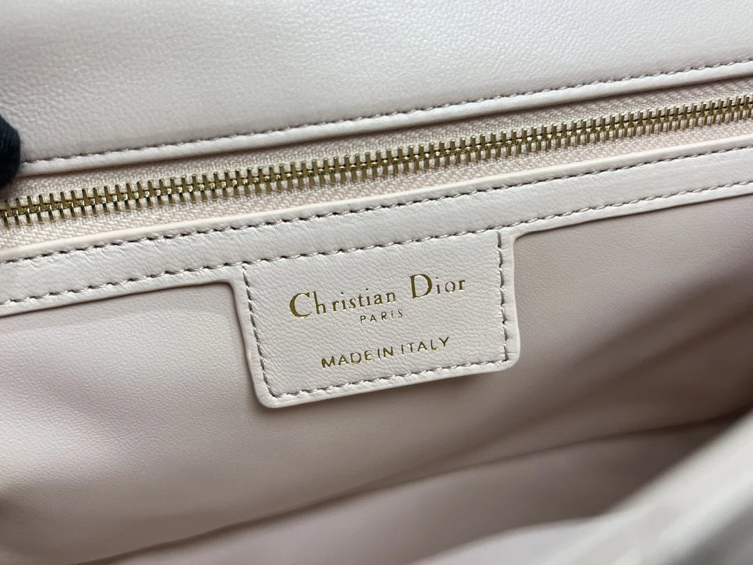 Medium Soft Dior Caro Bag — Beige with Gold-Tone Hardware product view 9