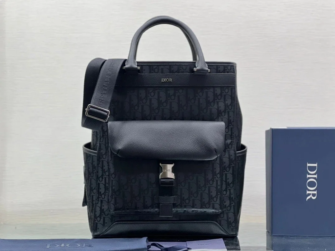 Dior Explorer Tote Bag In Black Dior Oblique Mirage Technical Fabric product view 2