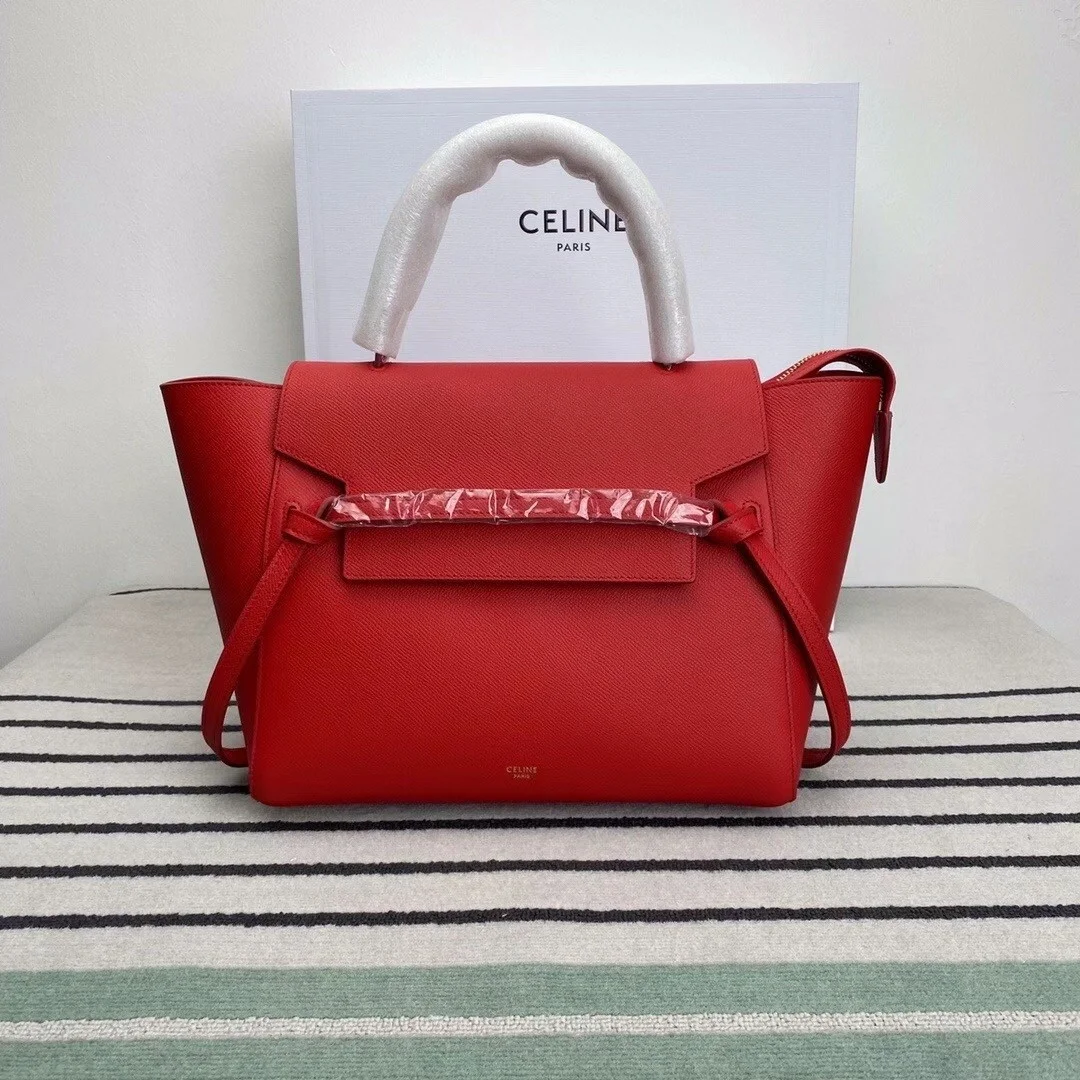 Celine Belt Mini Bag In Red Grained Calfskin product view 4