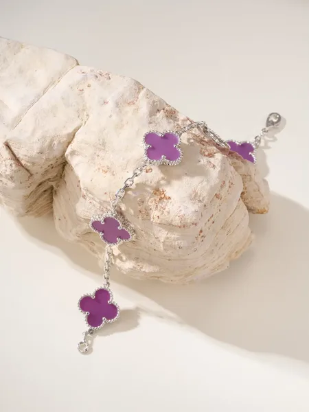 Van Cleef & Arpels Alhambra Purple Five-Clover Silver-Tone Bracelet product view 2