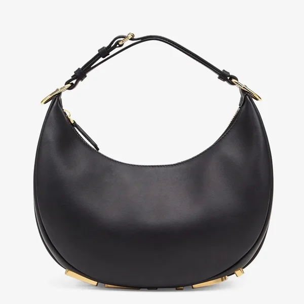 Fendi Fendigraphy Small Hobo Bag In Black Leather product photo