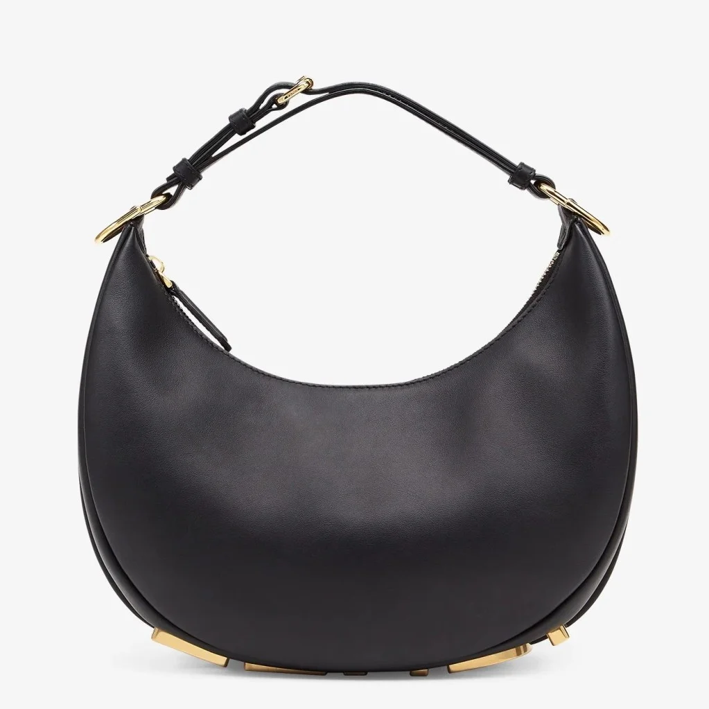 Fendi Fendigraphy Small Hobo Bag In Black Leather product view 1