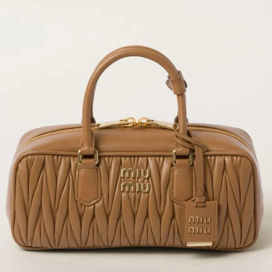 Miu Miu Arcadie Large Bag in Caramel Matelasse Leather product view 1