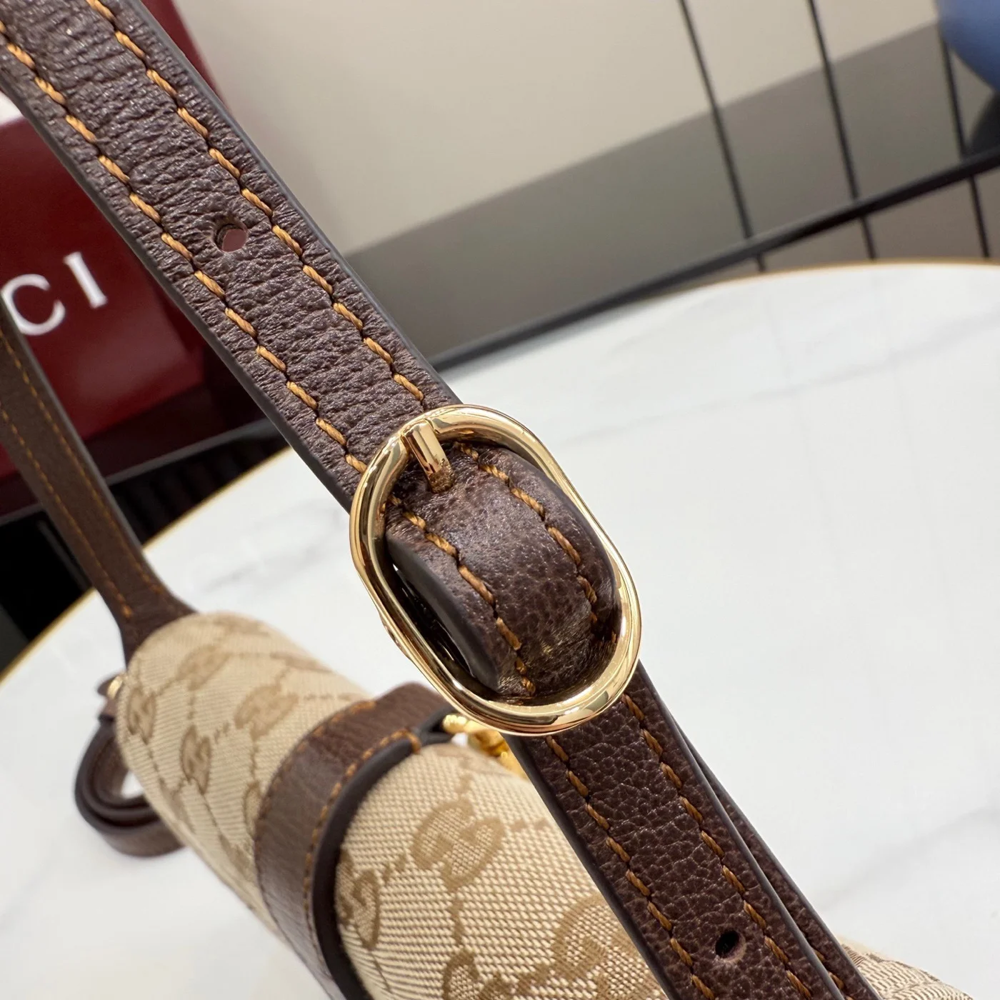 Gucci Jackie Small Shoulder Bag — Beige Jacquard product view 11