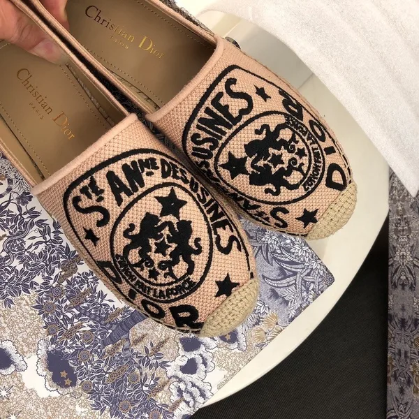 Dior Granville Espadrilles In Beige Jute Canvas with Dior Union Motif product view 2