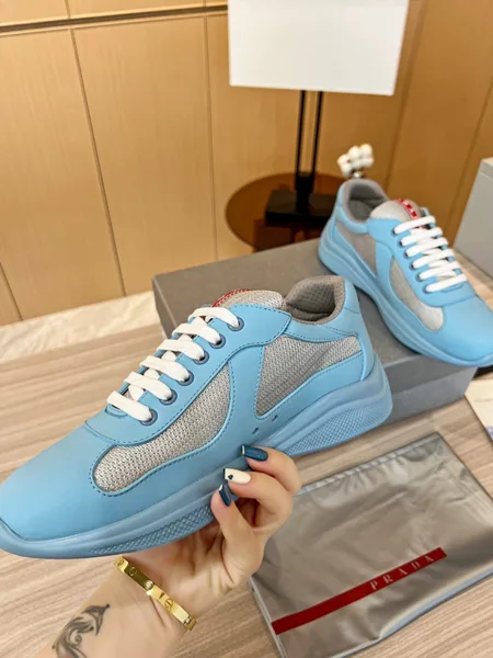 Prada America’s Cup Sneakers in Blue Rubber and Bike Fabric product view 9