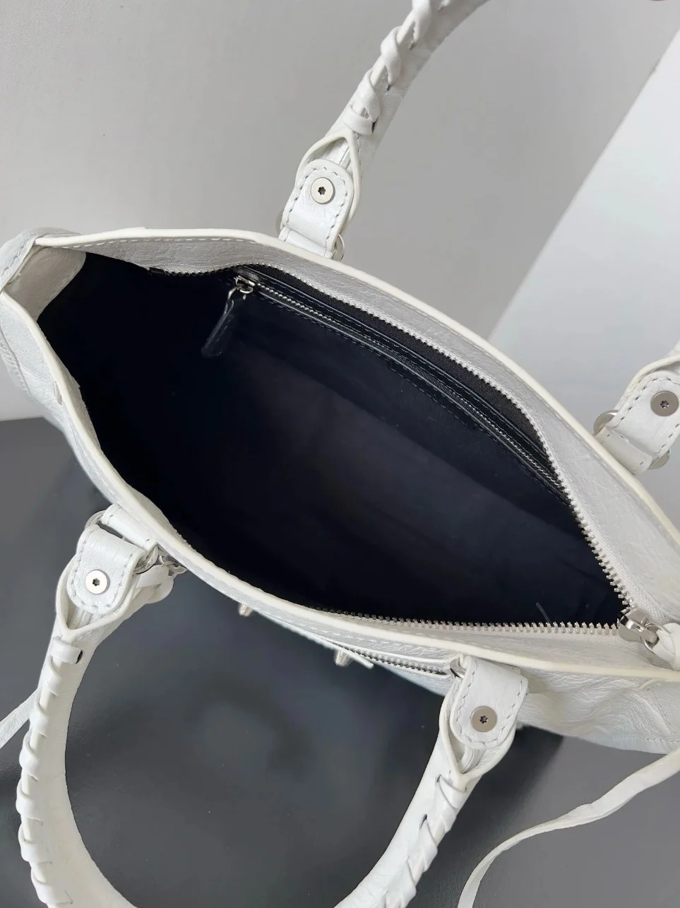 Balenciaga Le City Small Bag in White Arena Lambskin product view 10