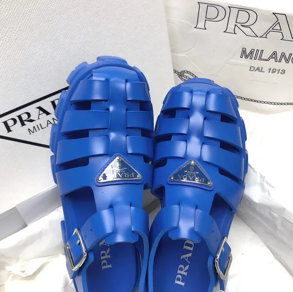 Prada Foam Sandals in Blue Rubber product view 6