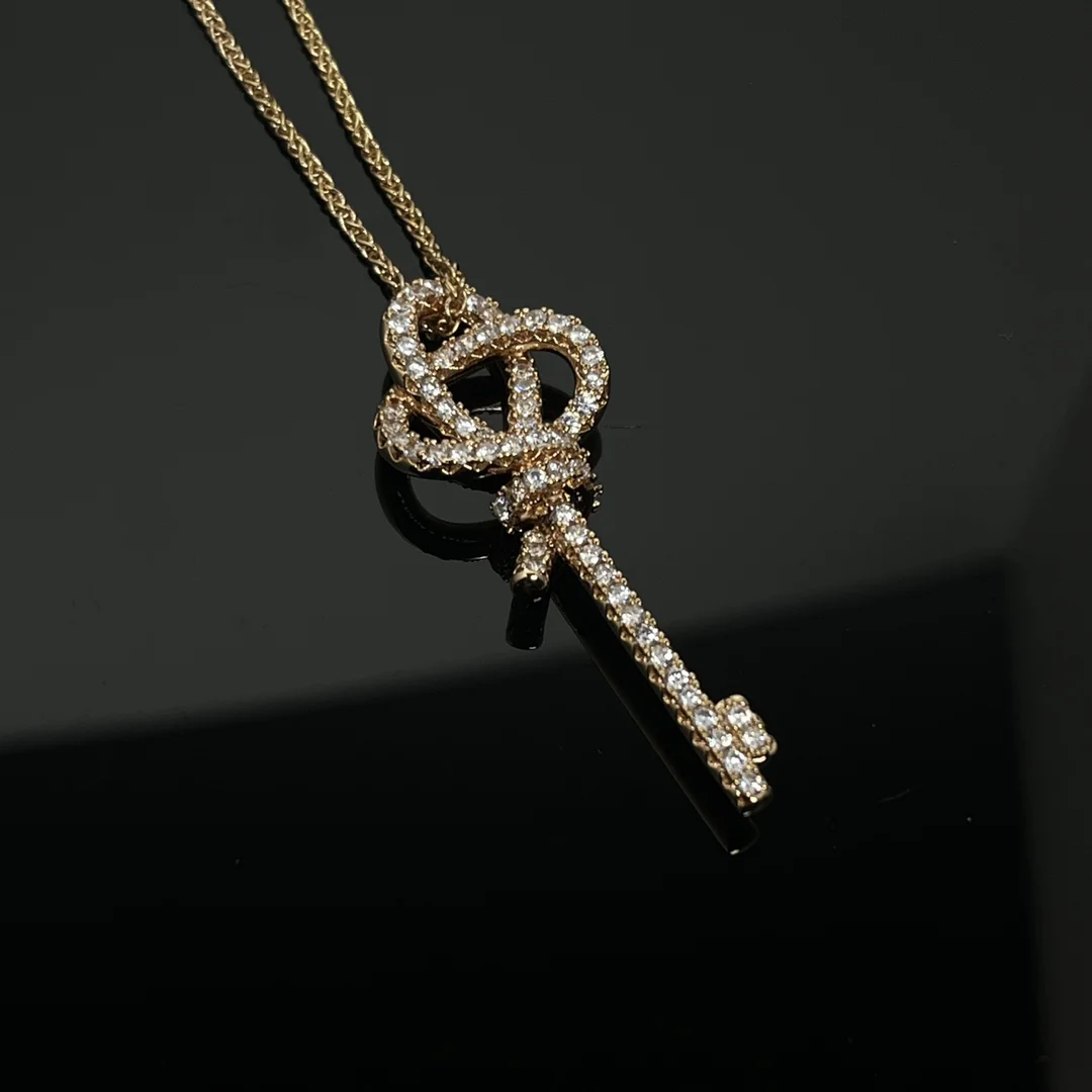 Tiffany & Co. Woven Knot Key Pavé-Effect Necklace Gold-Tone product view 1