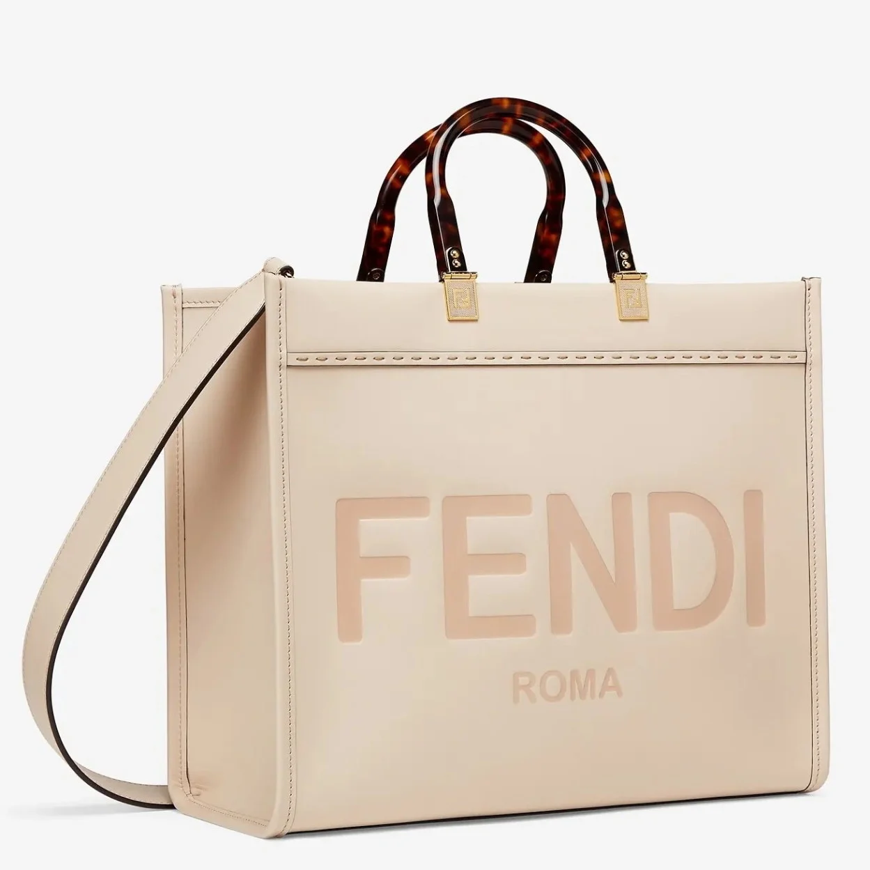 Fendi Sunshine Medium Tote Bag In Beige Calfskin product view 1