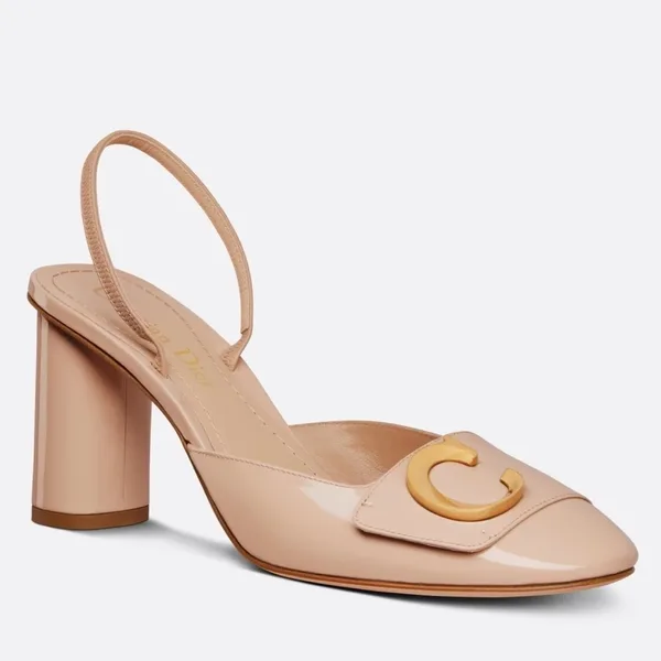 Dior C’est Slingback Pumps 80MM in Nude Patent Calfskin product photo