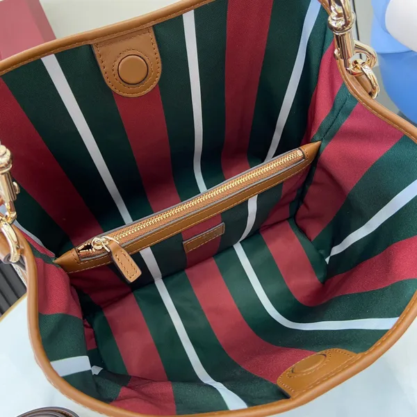 Gucci Gg Emblem Medium Bucket Bag — Beige and Brown product view 8
