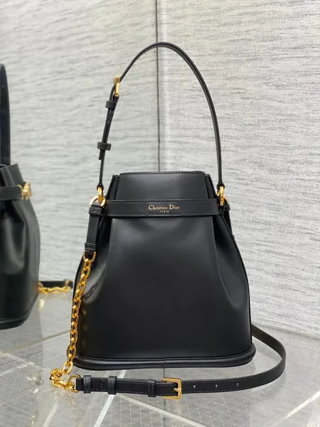 Dior C’est Medium Bag in Black Saddle Calfskin product view 6