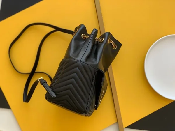Saint Laurent Joe Backpack In Black Quilted Lambskin product view 3