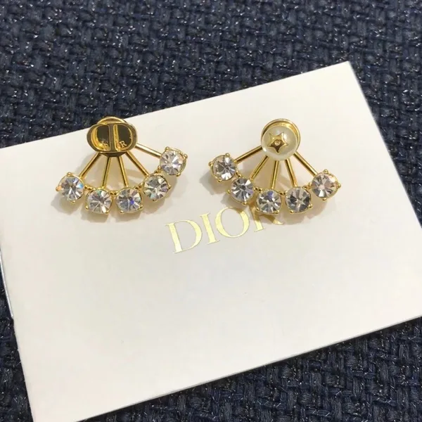 Dior Tribales Fan Earrings — Gold-Tone with Crystal-Effect Details product view 2