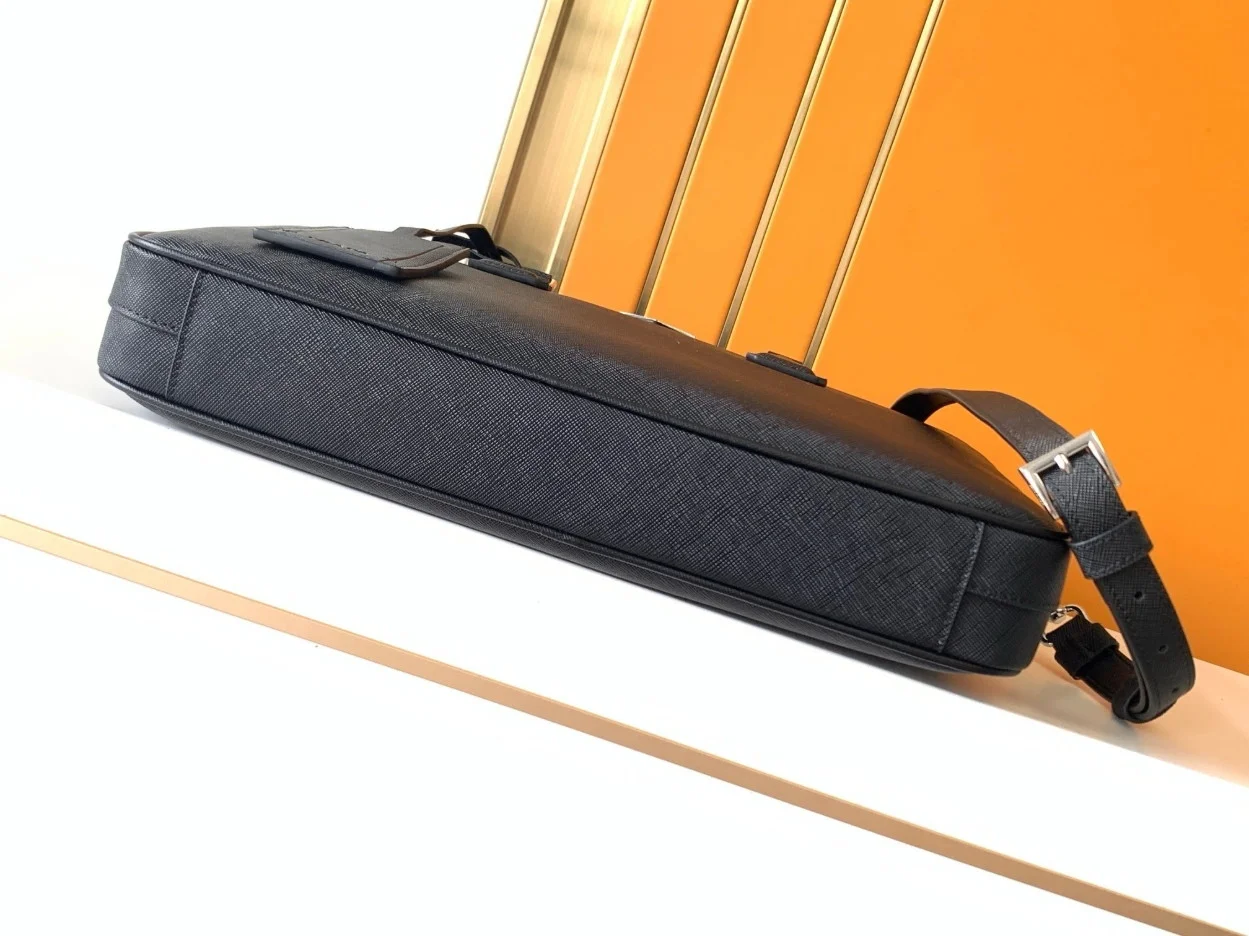 Prada Briefcase in Black Saffiano Leather product view 3