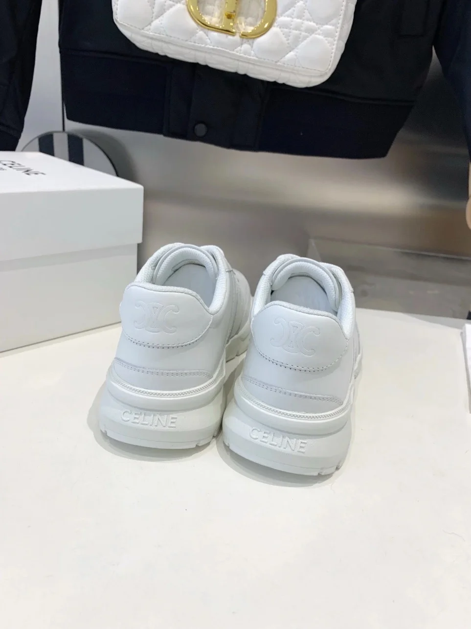 Celine Women’s Runner CR-01 Low-top Sneakers in White Leather product view 6