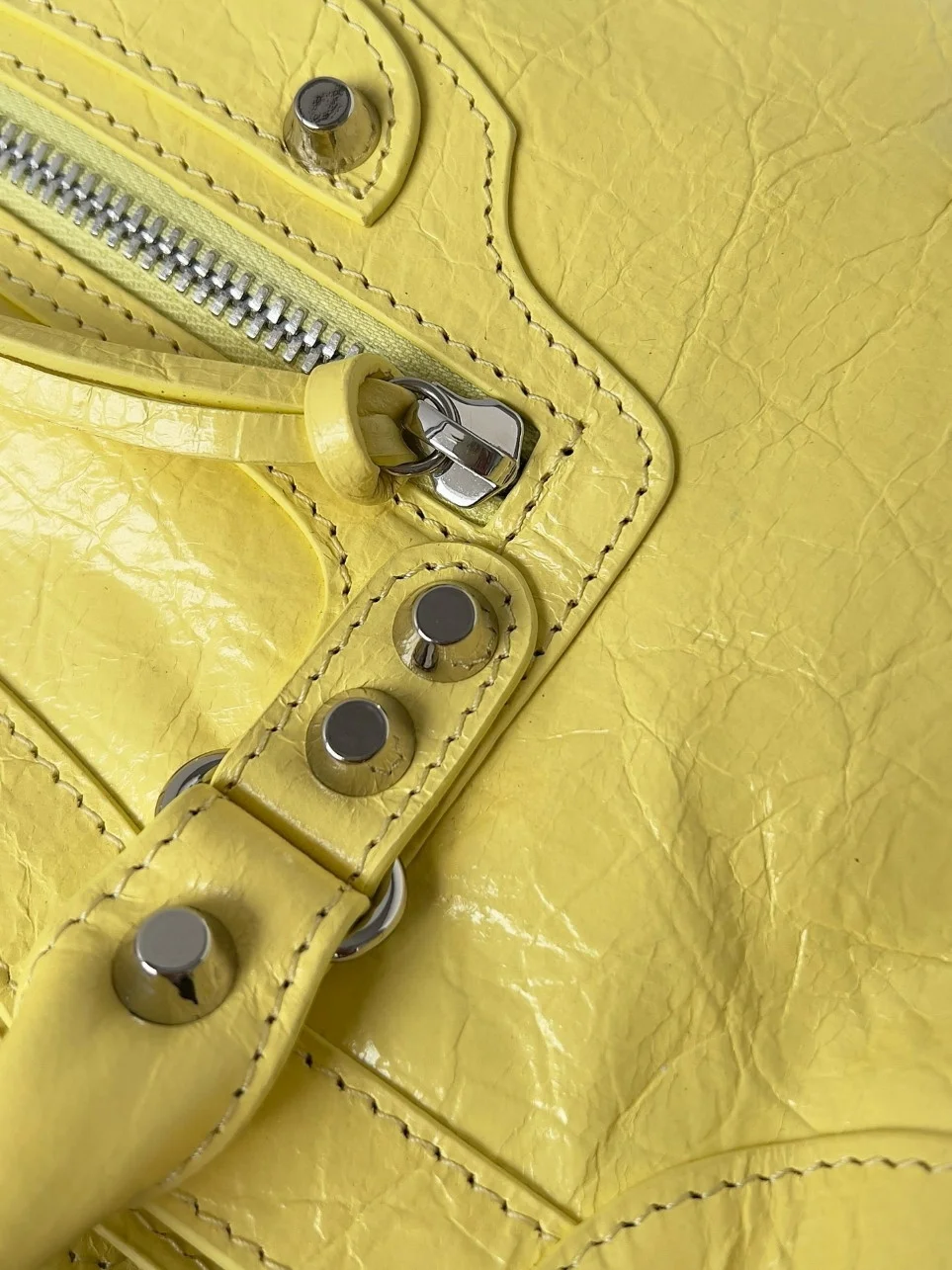 Balenciaga Le City Small Bag in Yellow Arena Lambskin product view 5